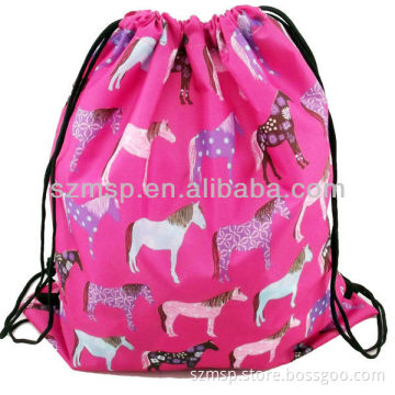 210D polyester basic drawstring gym backpack for promotional